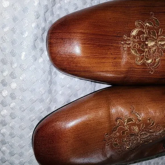 LANGUAGE EUC MENS SIZE 41 US 9.5 SHAAN 100% LEATHER LOAFERS SLIPON SHOES - Picture 10 of 10